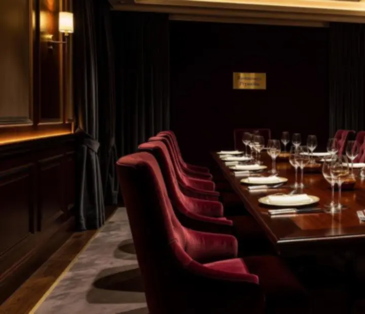 Elegancka prywatna sala restauracyjna przygotowana na kameralną kolację
